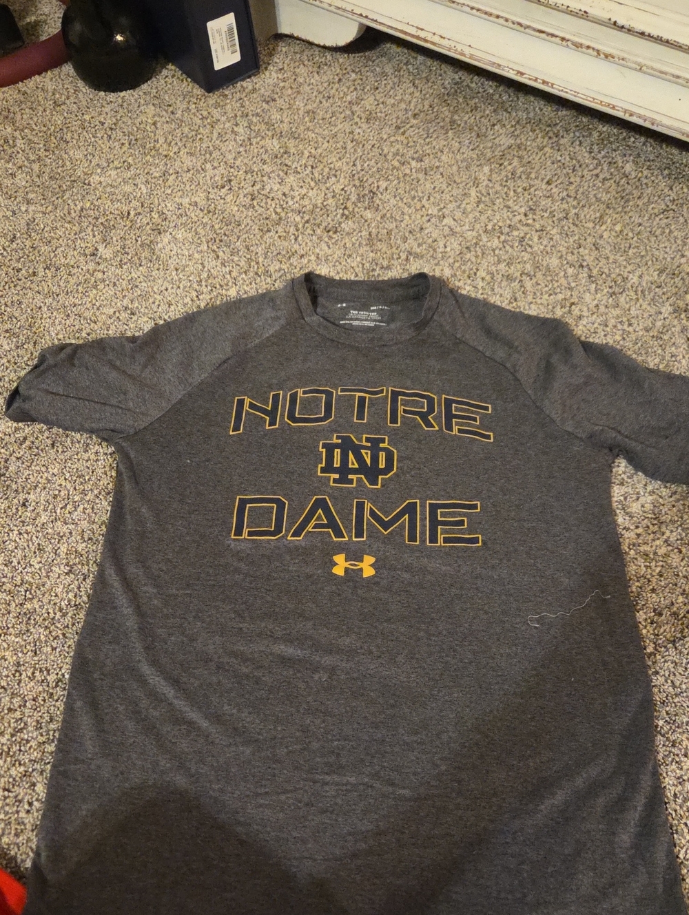 Under Armour Notre Dame Gray Performance Short Sleeve Tee
